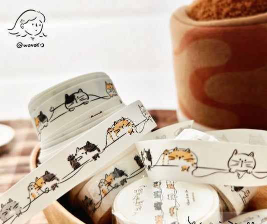 NEW! Wendy - Yarn & Cat | 1.5cm Washi Tape | Release Paper | 5M