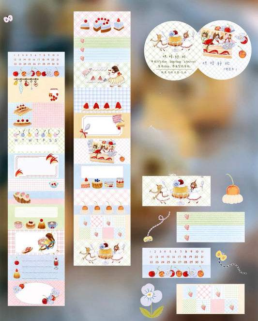 NEW! Cute Design Lab - Baking | 5cm Memo Sticker Roll | Release Paper | 3M