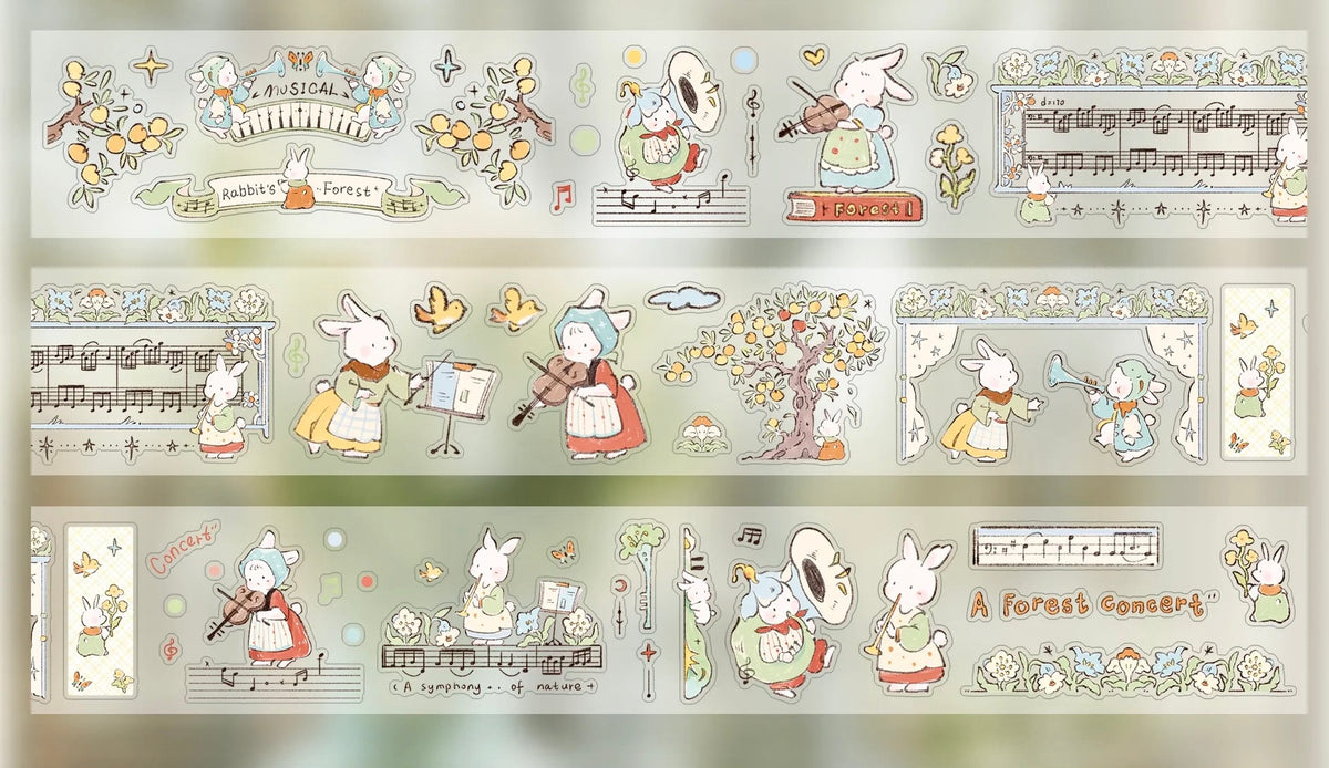 NEW! Cute Design Lab - Forest Concert | Kiss-cut | Glitter PET | 3cm Tape | Release Paper | 5M