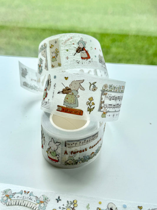 NEW! Cute Design Lab - A Forest Concert | Kiss-cut | Glitter PET | 3cm Tape | Release Paper | 5M