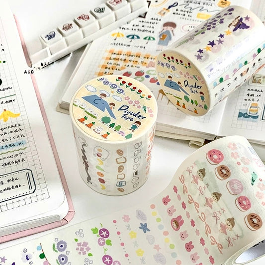 NEW! Molinta - Divider | Kiss-cut | 5.5cm Washi Tape | Release Paper | 5M