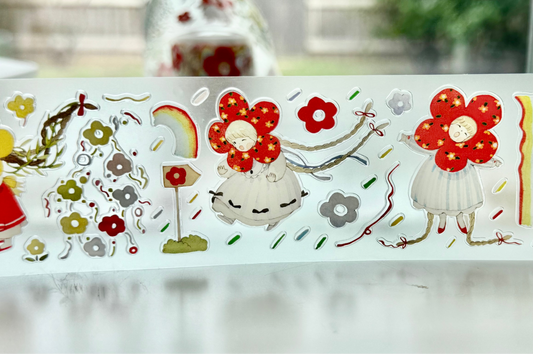 NEW! Cute Design Lab - Flower Rain | Kiss-cut | 4.5cm PET Tape | Release Paper | 5M