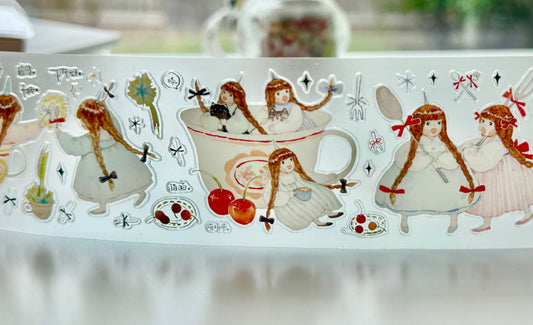 NEW! Cute Design Lab - Afternoon Tea | Kiss-cut | 4.5cm PET Tape | Release Paper | 5M