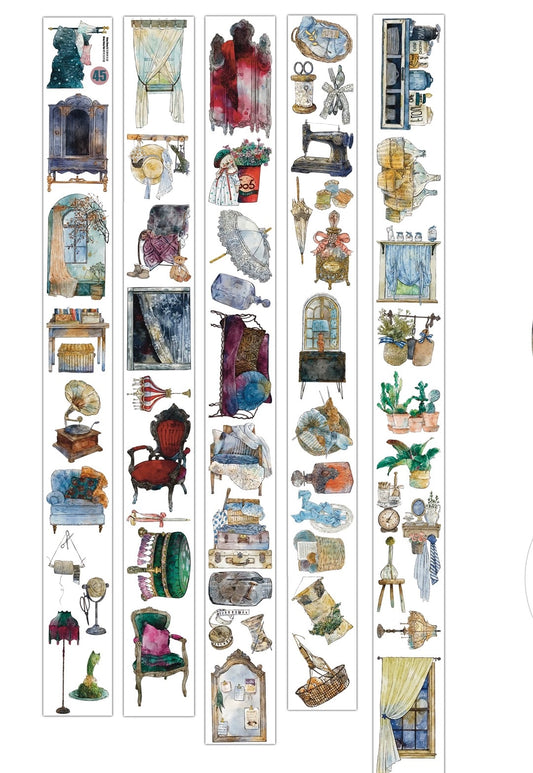 NEW! DingDing - No.45 Traces of Time | Kiss-cut | 6.5cm PET Tape | Release Paper | 10M