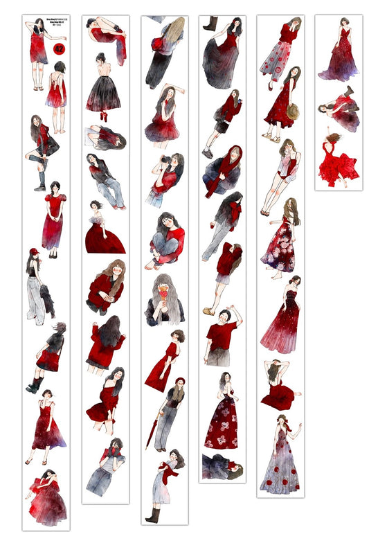 NEW! DingDing - No.42 The Red | Kiss-cut | 6cm PET Tape | Release Paper | 10M