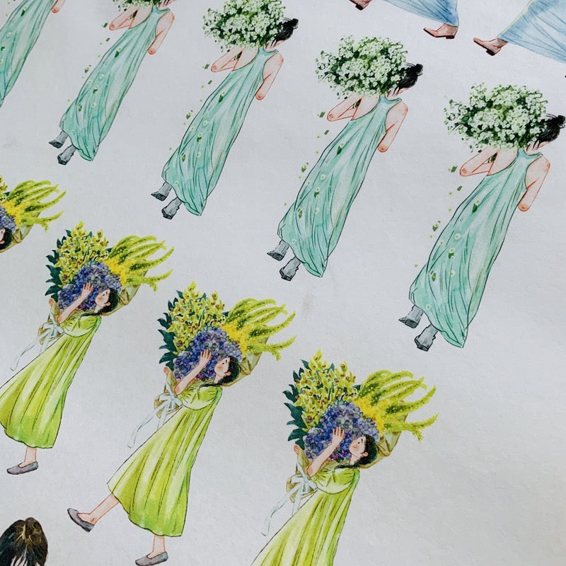 DingDing - No.4 - Floral Addict | 5cm PET Tape | Release Paper