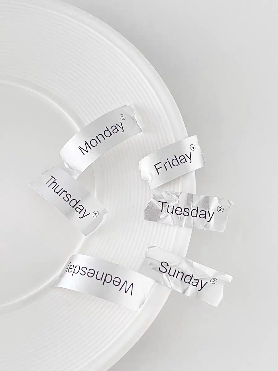NABI - Week and Number | Tin Box |1.5cm Matte Silver | Basic Tape | Release Paper