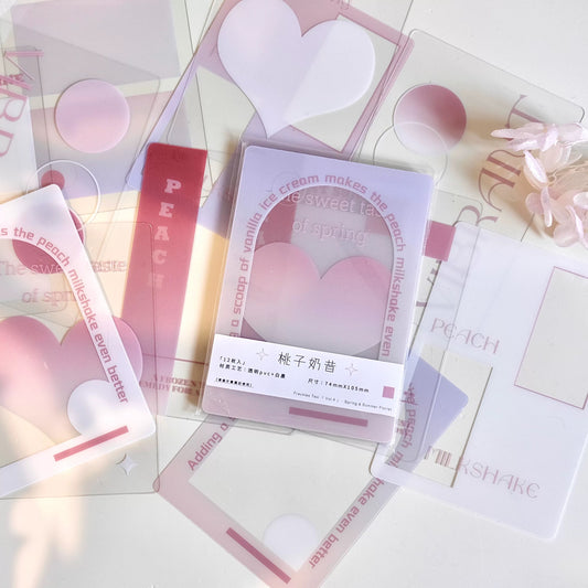 Freckles Tea- Vol.4 Peach Milkshake | 12pcs PVC Card | Ephemera Paper