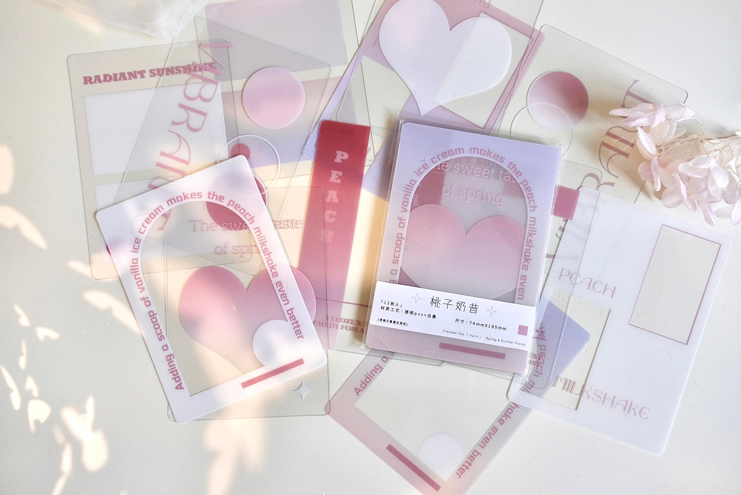 NEW! Freckles Tea- Vol.4 Peach Milkshake | 12pcs PVC Card | Ephemera Paper