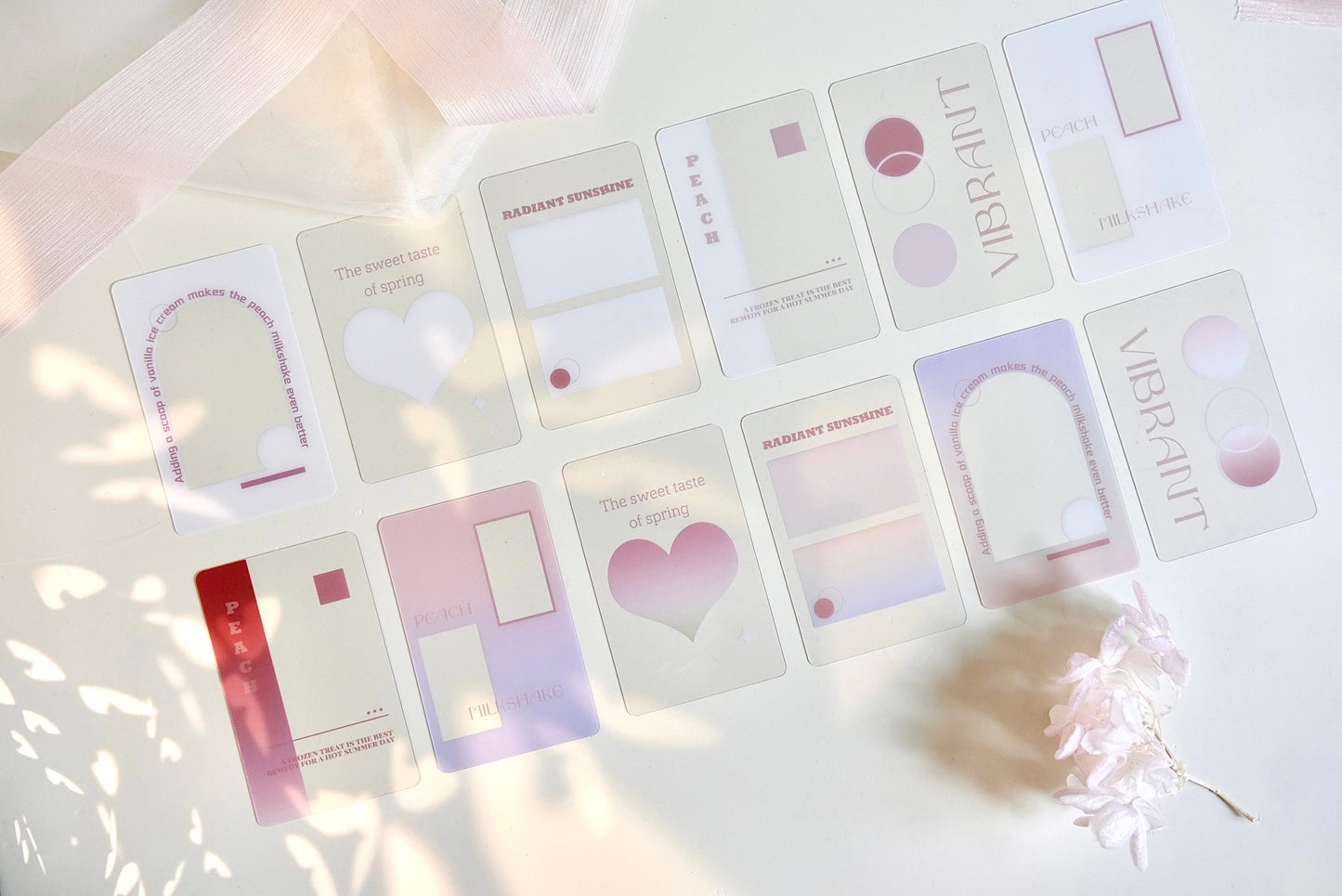 Freckles Tea- Vol.4 Peach Milkshake | 12pcs PVC Card | Ephemera Paper