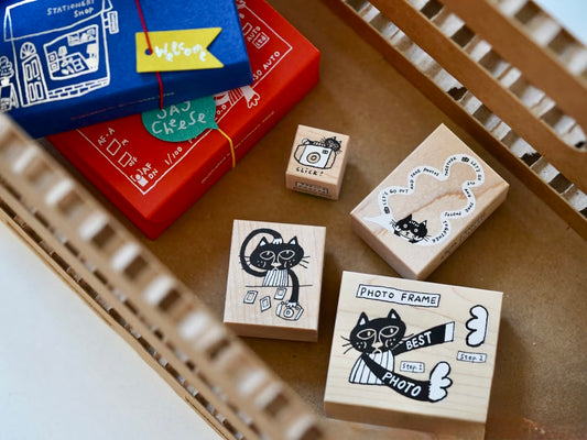 NEW! Sycolexxx - Ugly Cat 6.0 | Taking Photos | 4pc Stamp Set | Rubber Stamp