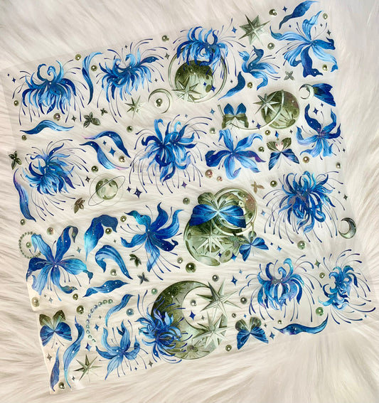 YYR - Lycoris Radiata - Blue | 6cm Iridescent PET Tape | Release Paper