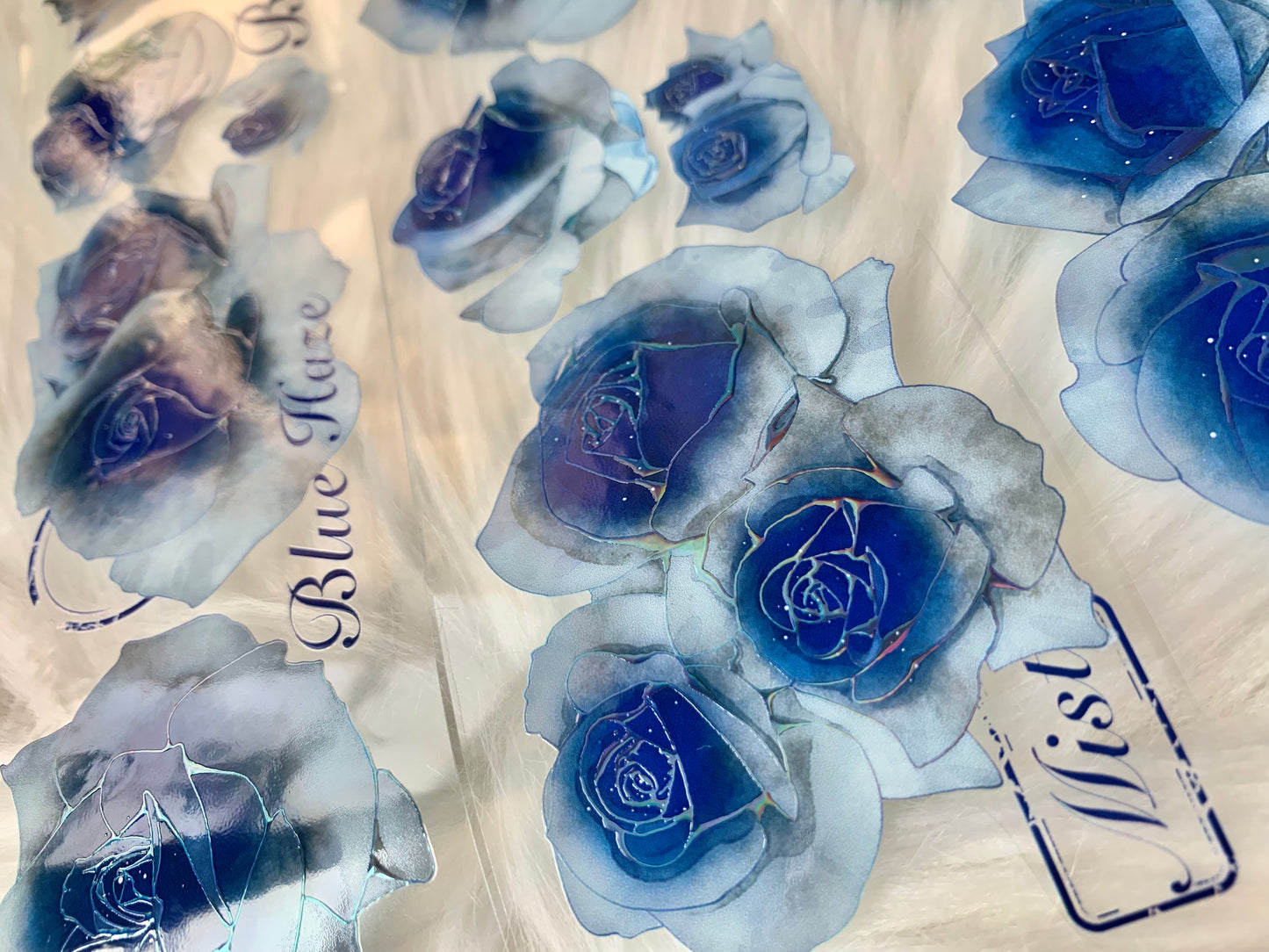 YYR - Blue Rose | 6cm Iridescent PET Tape | Release Paper