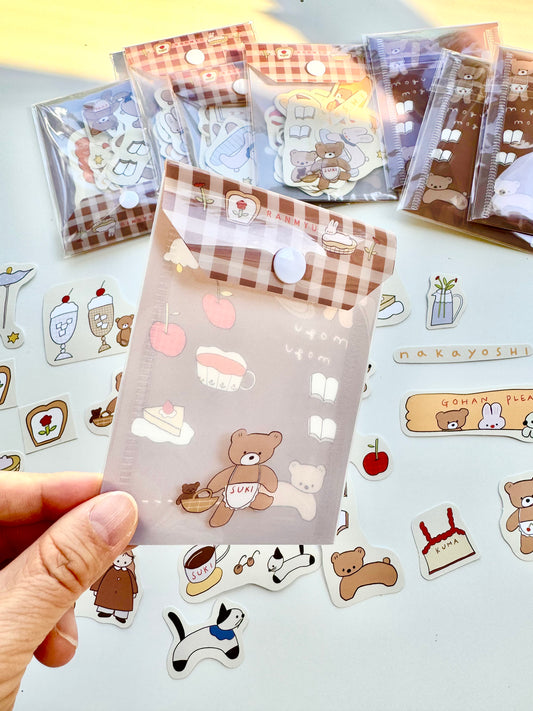 NEW! Lazy Home X Ranmyu - October Collection | Sticker Pack with a Pouch | Stickers