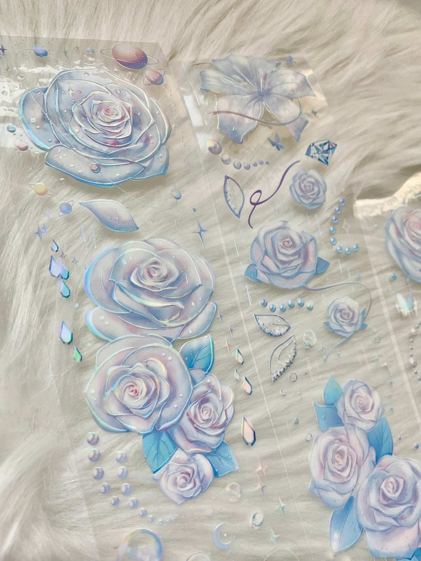 CelloM - Floating Flower | 6cm Iridescent PET Tape | Release Paper