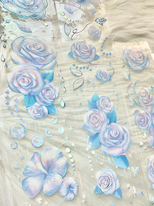 CelloM - Floating Flower | 6cm Iridescent PET Tape | Release Paper