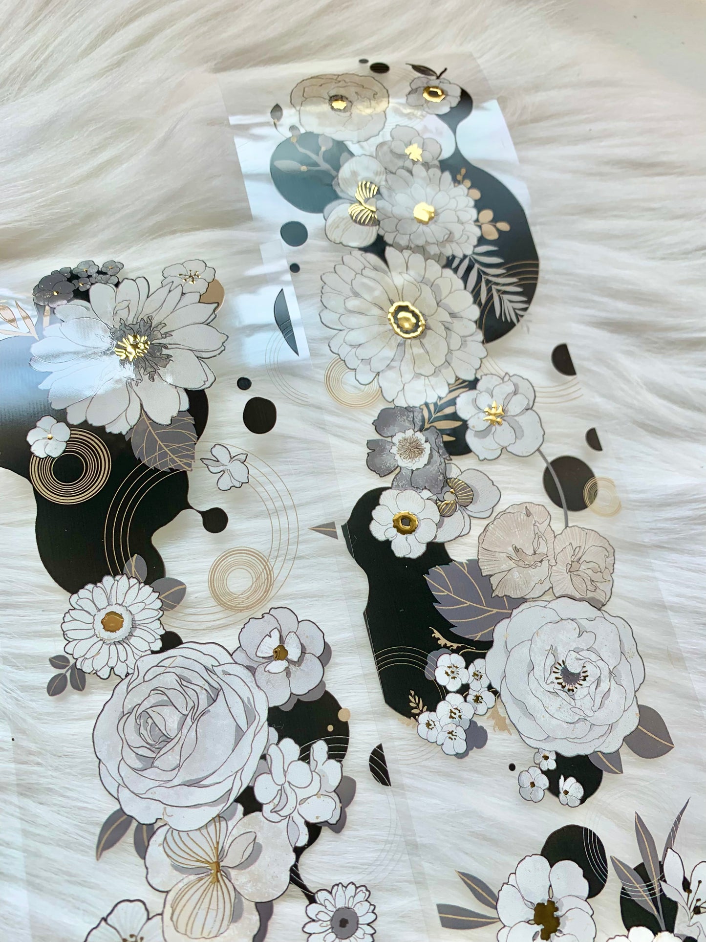 CelloM - Brush Flower | 6.5cm Gold Foil PET Tape | Release Paper