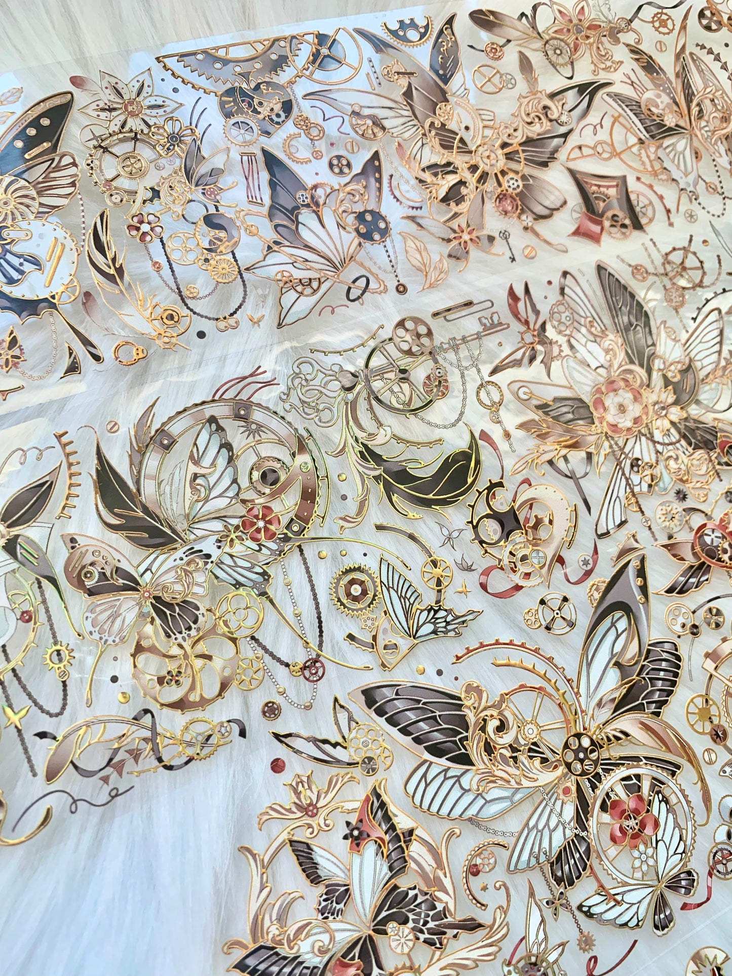 Likey - Mechanical Butterfly | 7cm Laser Gold PET Tape | Release Paper