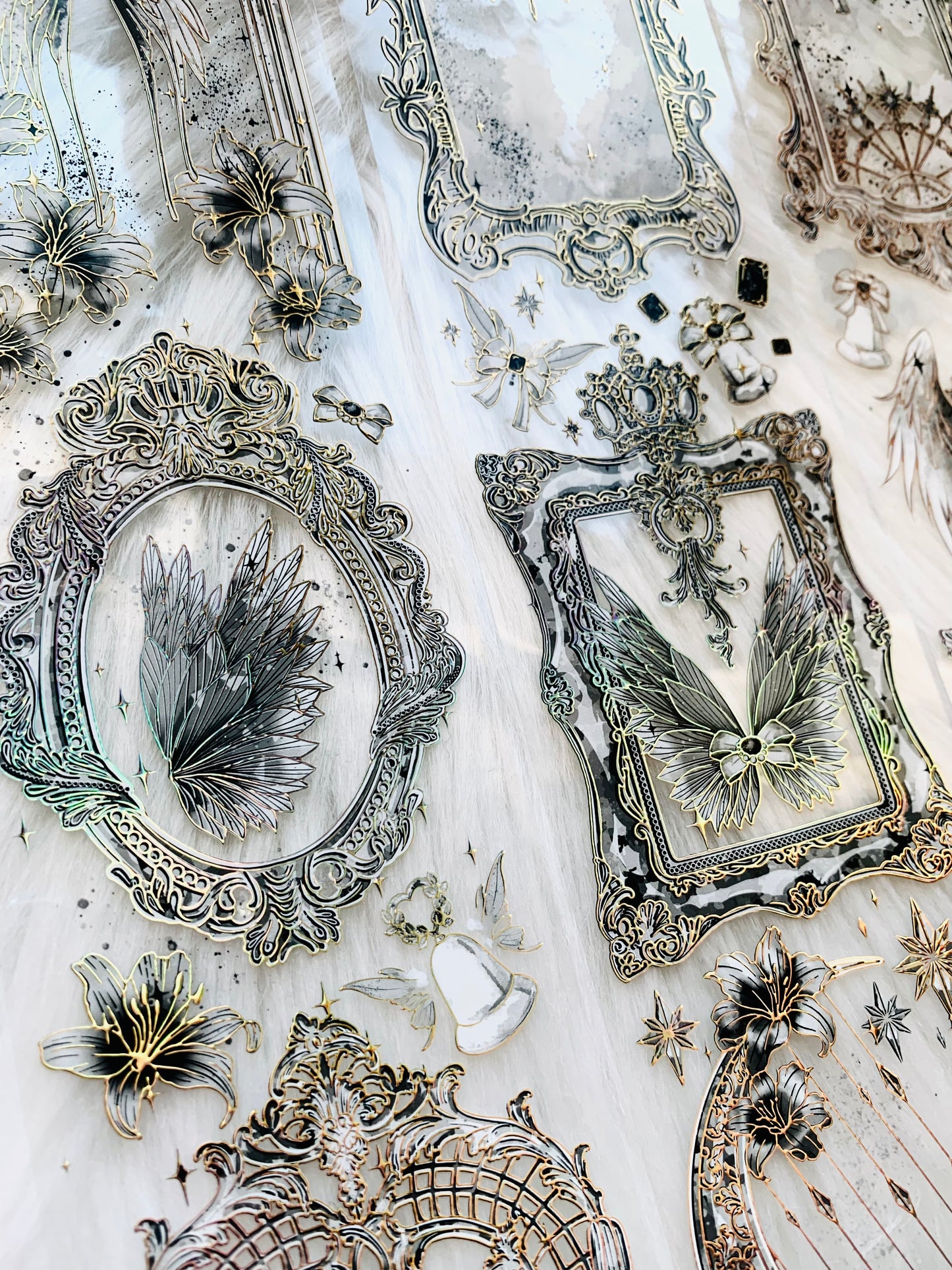 Likey - Feather & Frame | 6cm Laser Gold PET Tape | Release Paper