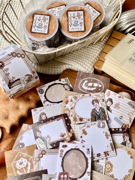 NEW! Cozyroom - Autumn | 4cm Sticker Memo Roll | Release Paper | 5M