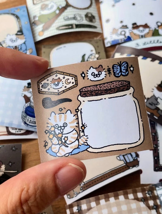 NEW! 3 Little Cat - Cat Antique Shop | 4cm Sticker Memo Roll | Release Paper | 5M