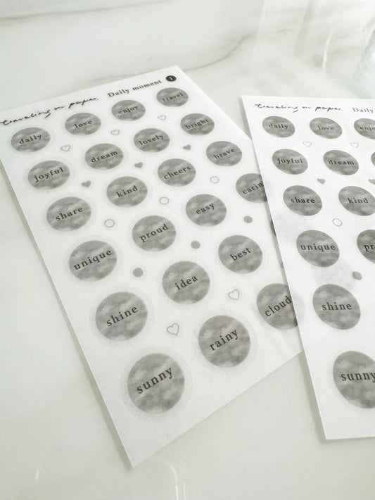 TOP Studio - Daily Moment | 2 Sheets | Rub On Sticker