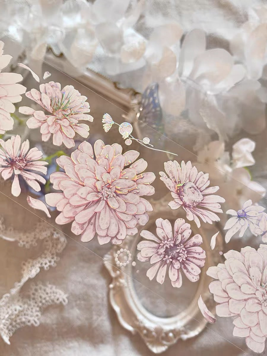 YYR - Hibiscus | 6cm Iridescent PET Tape | Release Paper