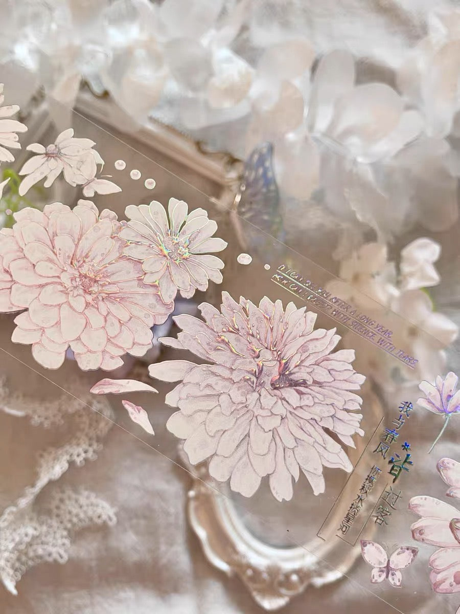 YYR - Hibiscus | 6cm Iridescent PET Tape | Release Paper