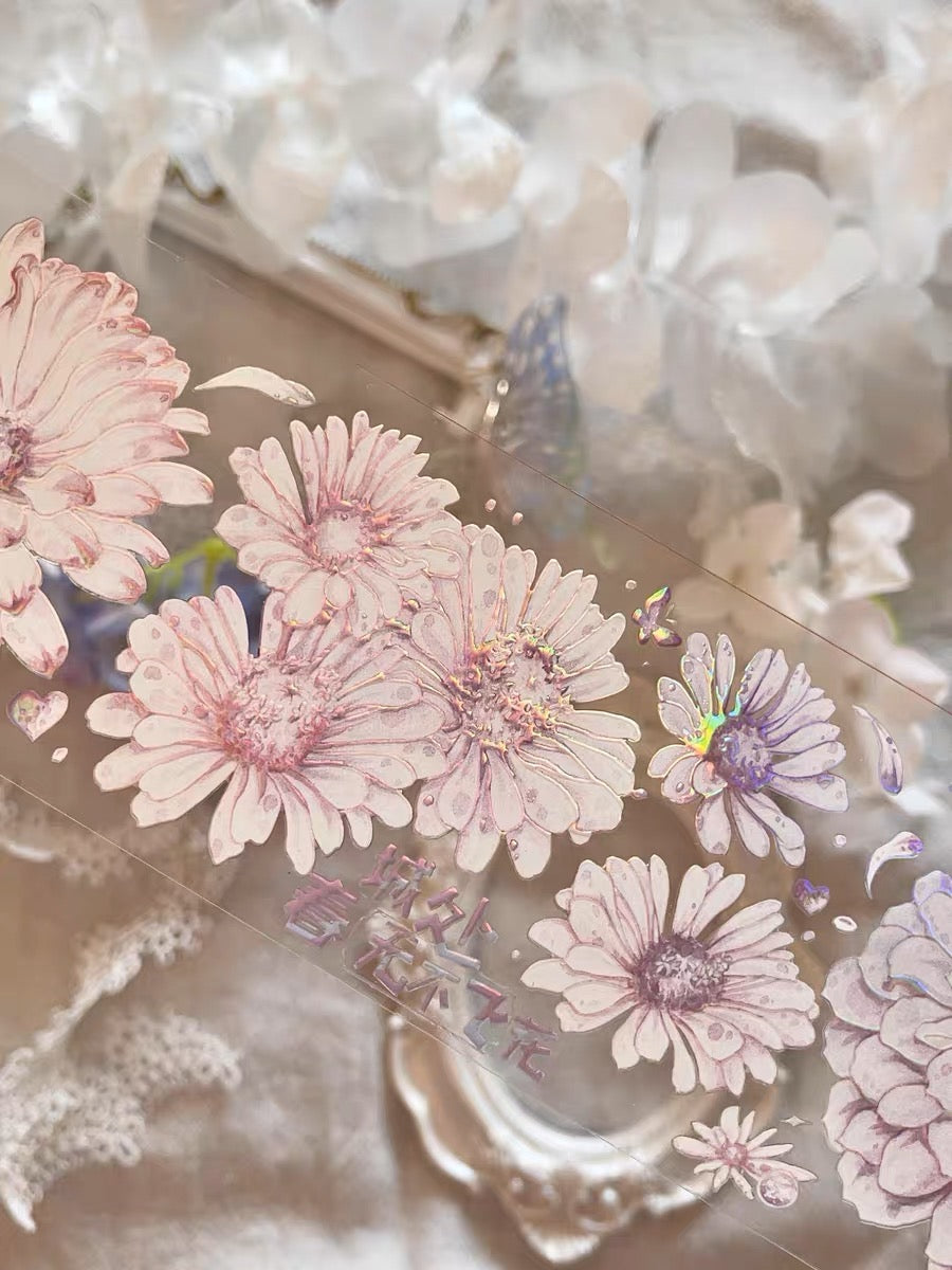 YYR - Hibiscus | 6cm Iridescent PET Tape | Release Paper