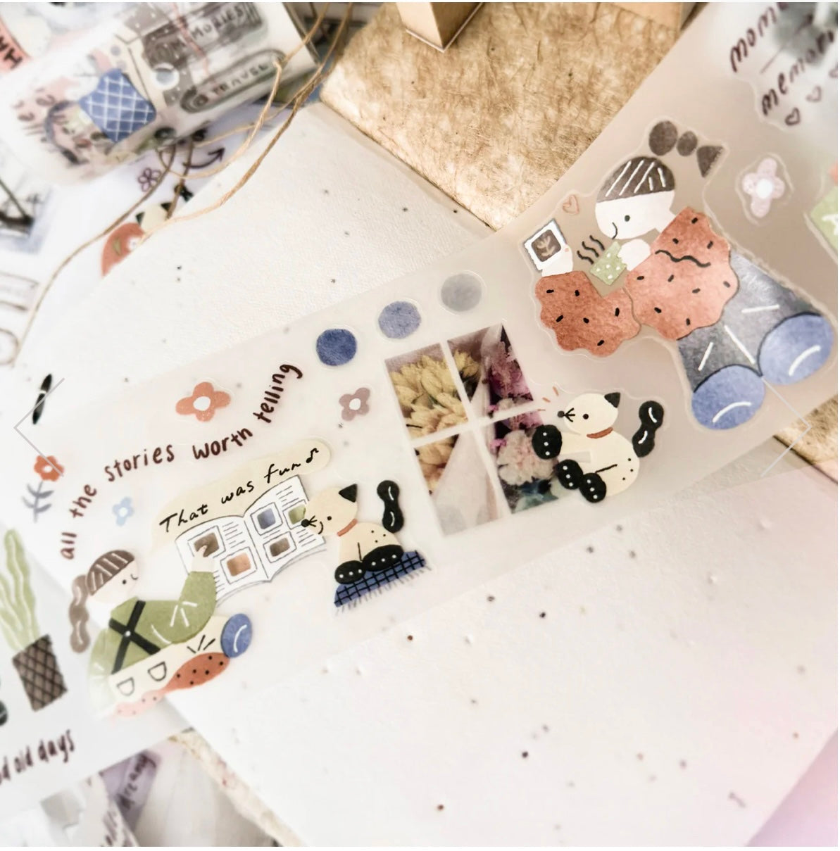 Journal Pages X Haba _ Megumi X Rabch - After Trip | Kiss-cut | 6cm Matte Tape | Release Paper