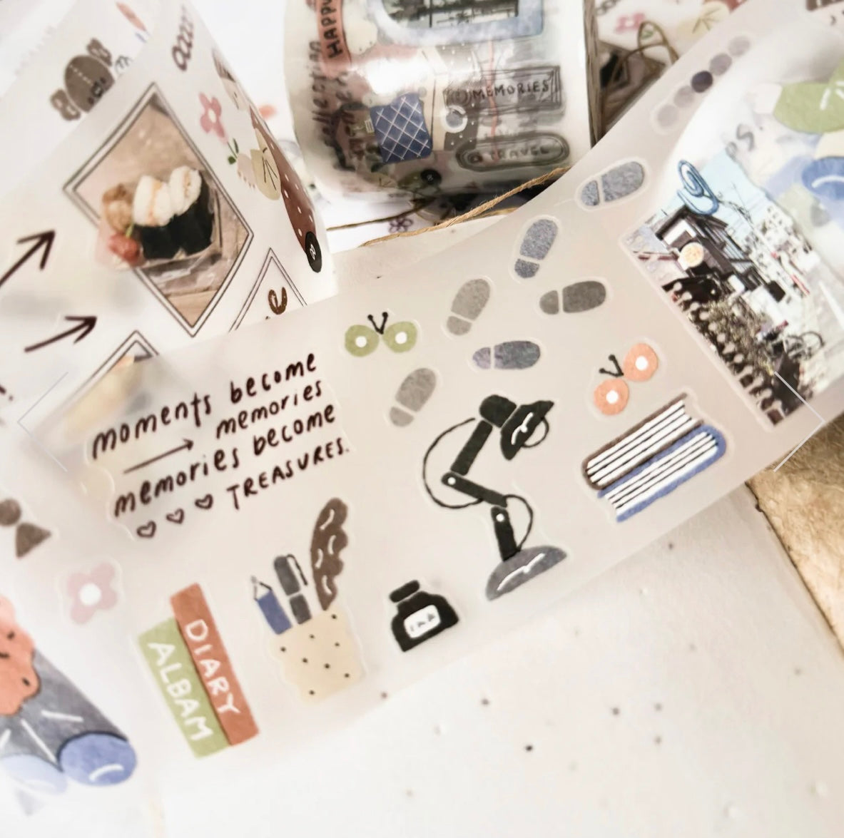 Journal Pages X Haba _ Megumi X Rabch - After Trip | Kiss-cut | 6cm Matte Tape | Release Paper