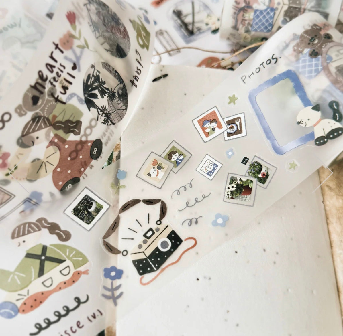 Journal Pages X Haba _ Megumi X Rabch - After Trip | Kiss-cut | 6cm Matte Tape | Release Paper
