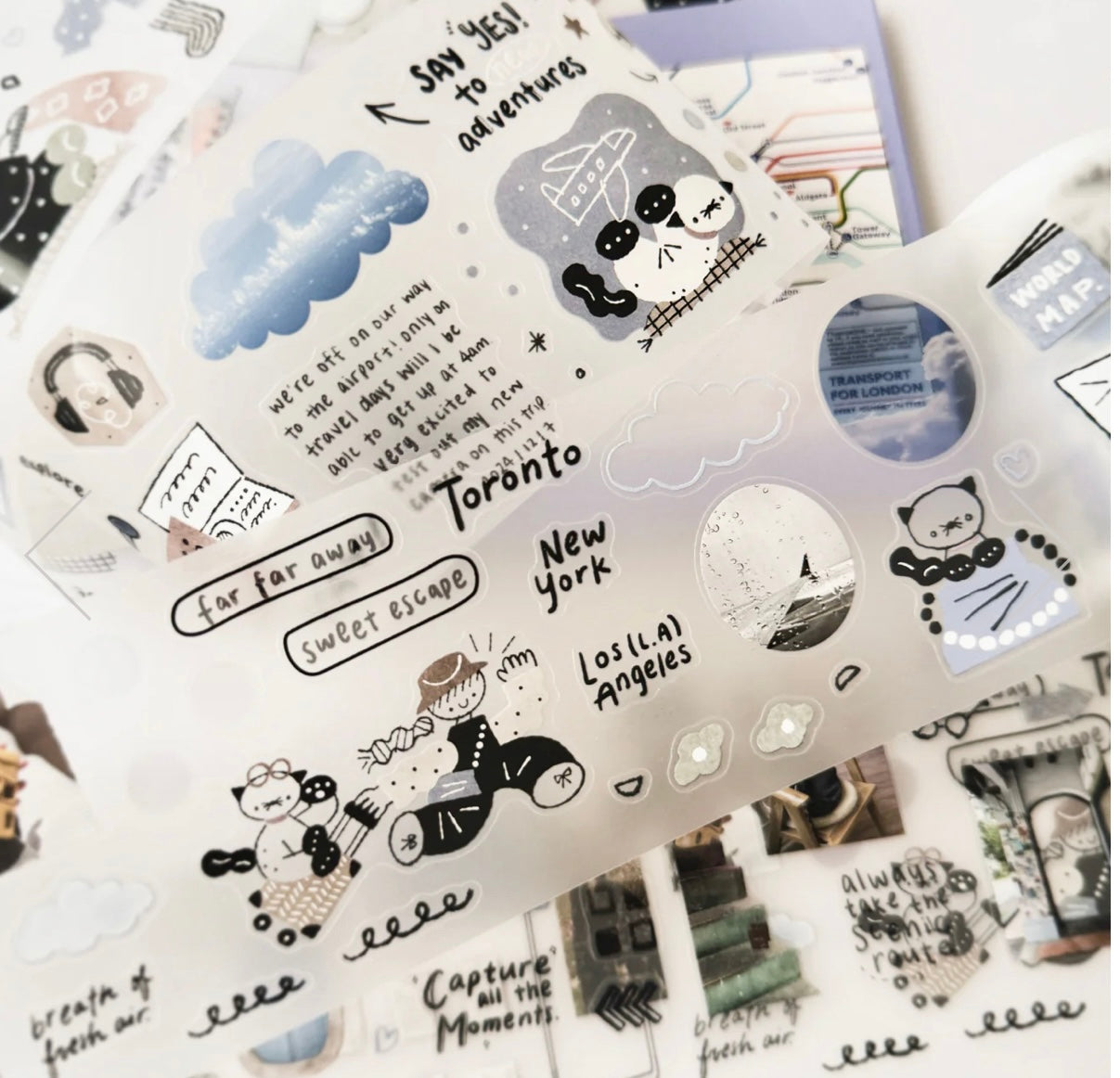 Journal Pages X Haba _ Megumi X Rabch - Before Trip | Kiss-cut | 6cm Matte Tape | Release Paper
