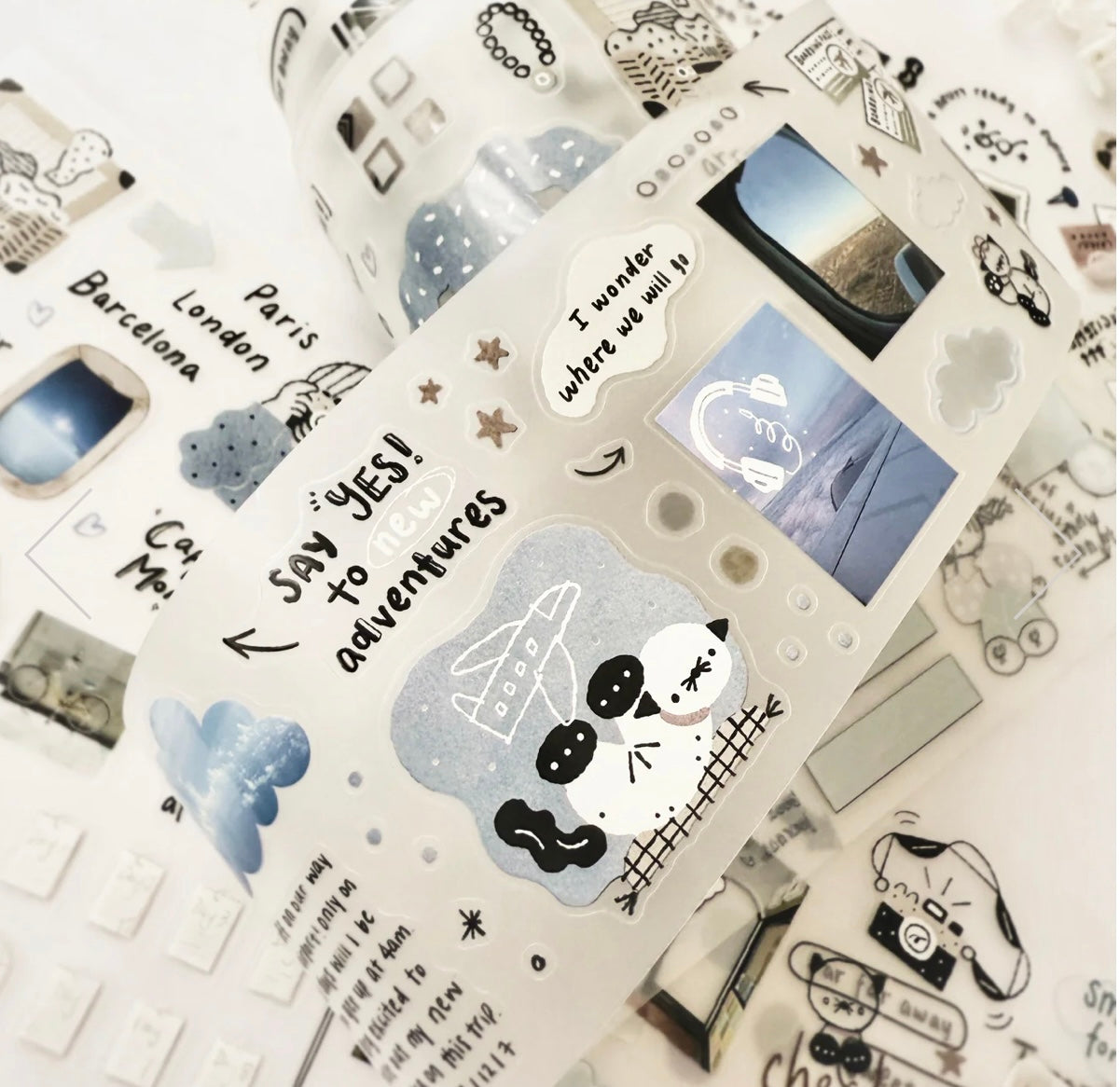 Journal Pages X Haba _ Megumi X Rabch - Before Trip | Kiss-cut | 6cm Matte Tape | Release Paper