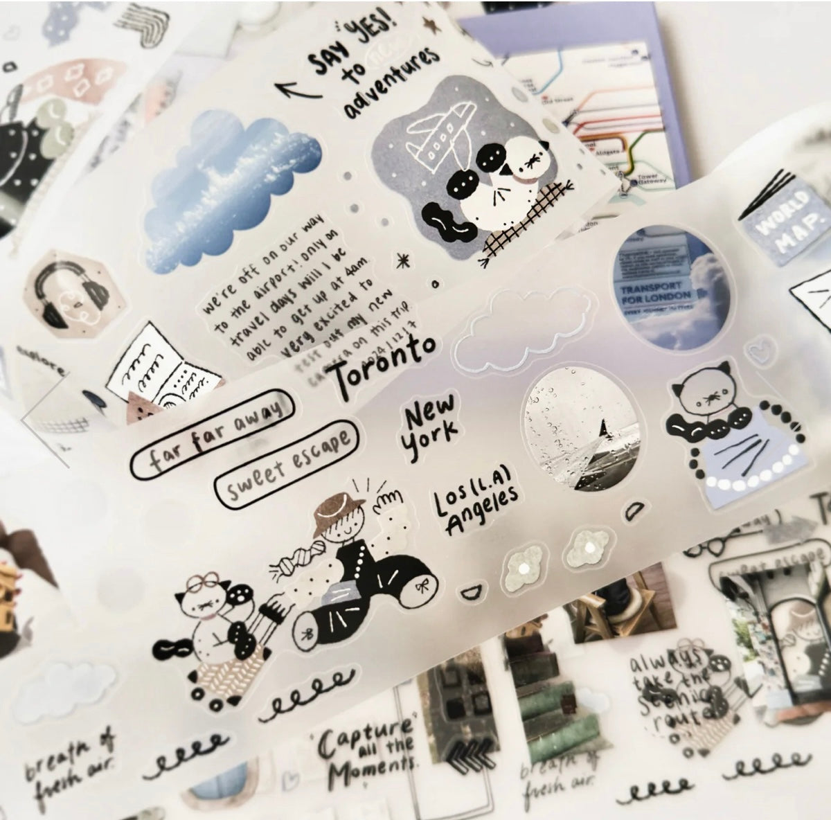 Journal Pages X Haba _ Megumi X Rabch - Before Trip | Kiss-cut | 6cm Matte Tape | Release Paper
