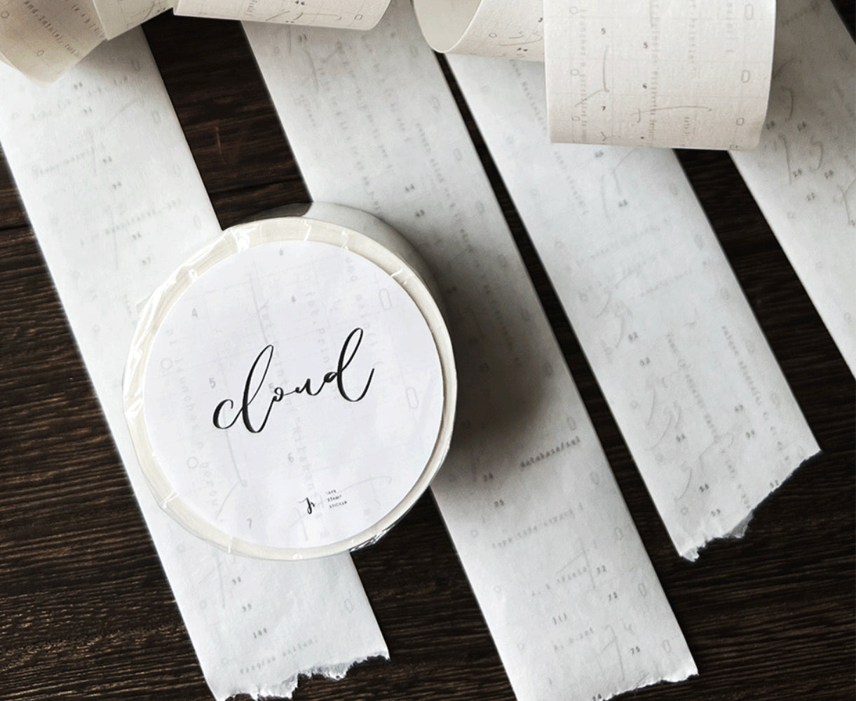 Jr.journal - Cloud | 3cm Washi Tape | Basic | Background |Release Paper