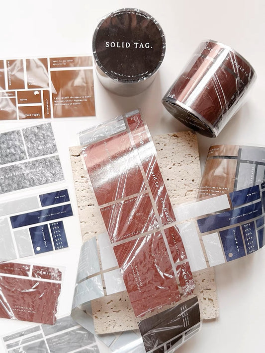 Jr.journal - Solid Tag | 5cm PET Tape | Release Paper