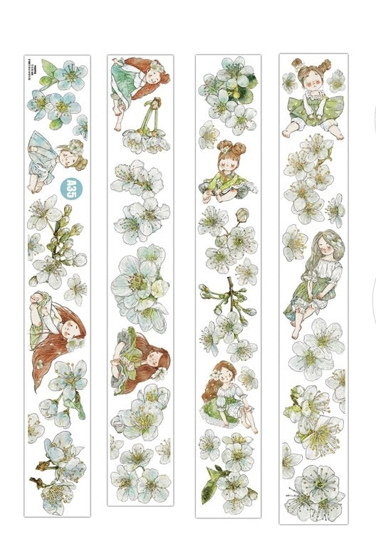 NEW! DingDing - A35 Pear Blossom | Kiss-cut | 6cm Matte PET Tape | Release Paper | 5M