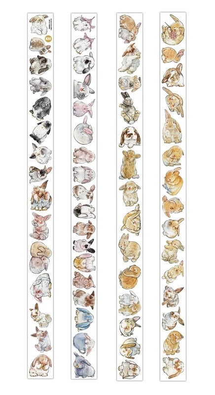 DingDing - A34 Bunny | Kiss-cut | 3.5cm Matte PET Tape | Release Paper | 6M