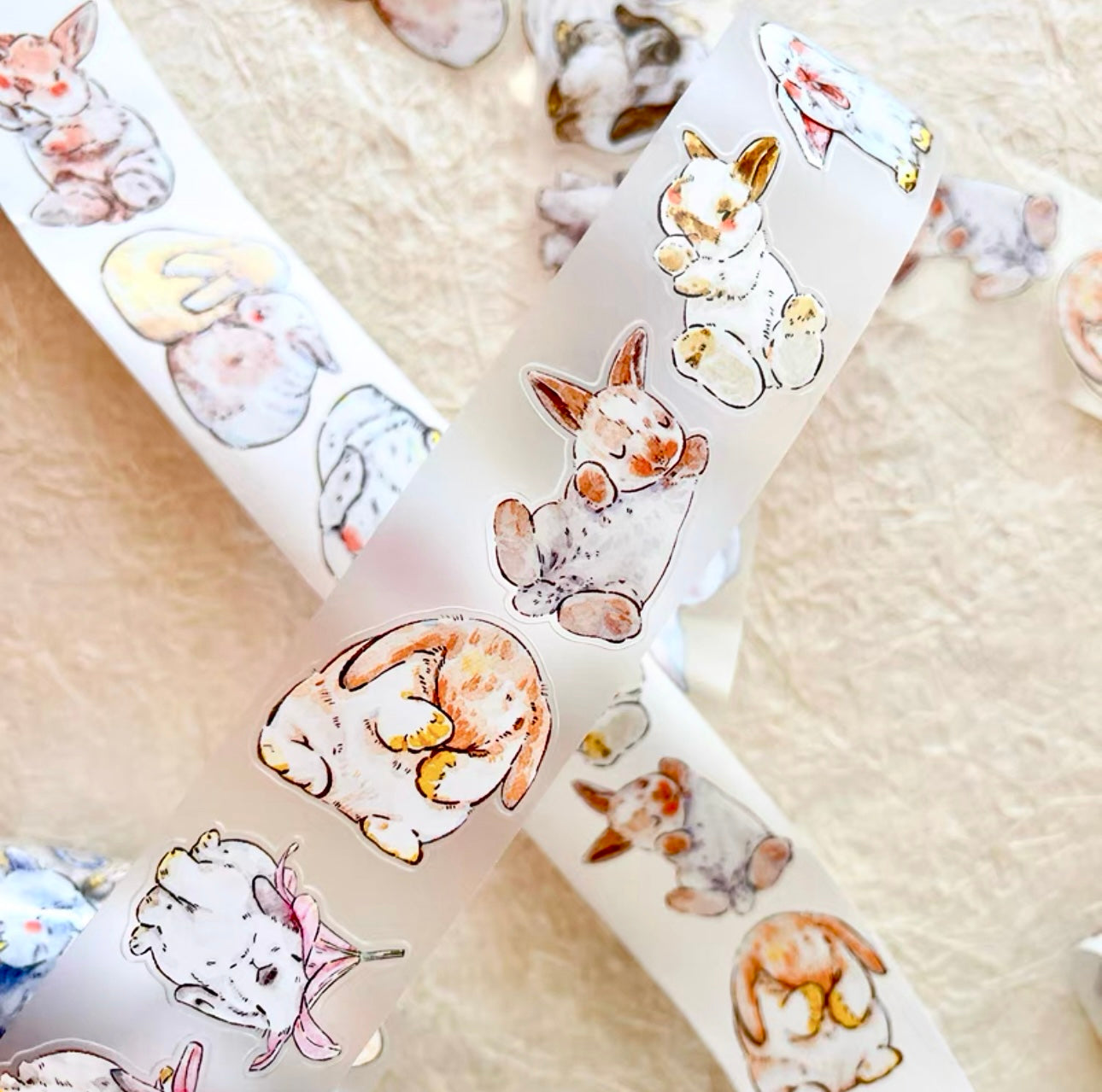 DingDing - A34 Bunny | Kiss-cut | 3.5cm Matte PET Tape | Release Paper | 6M