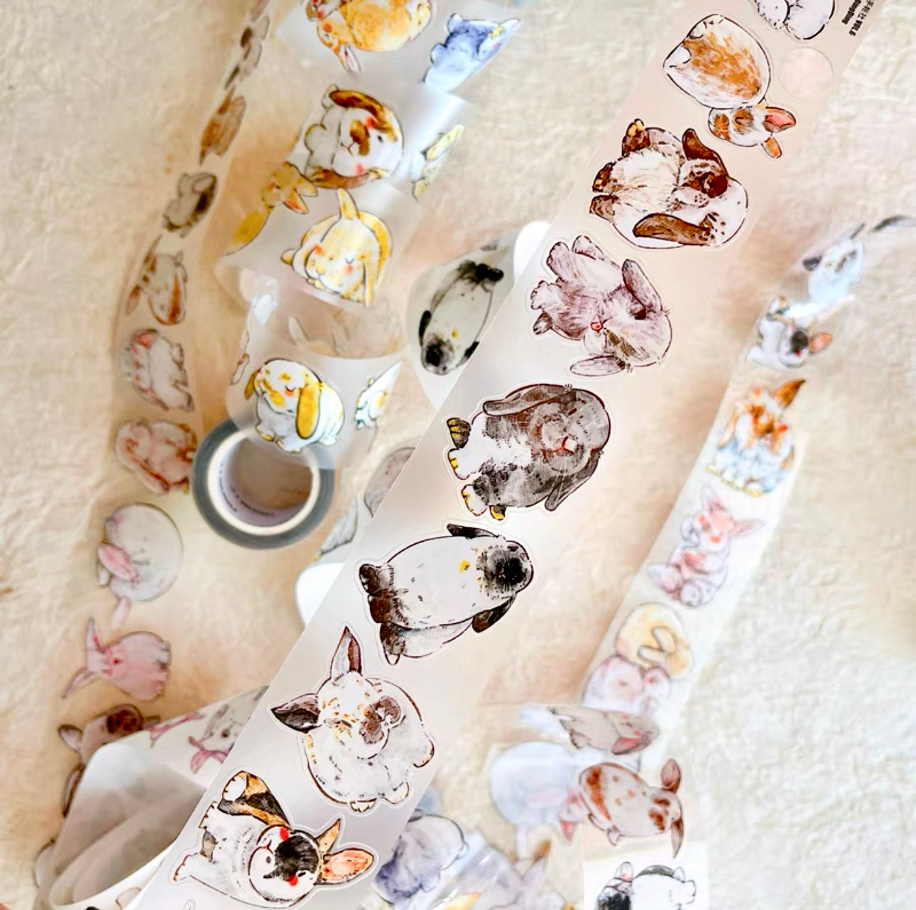 DingDing - A34 Bunny | Kiss-cut | 3.5cm Matte PET Tape | Release Paper | 6M