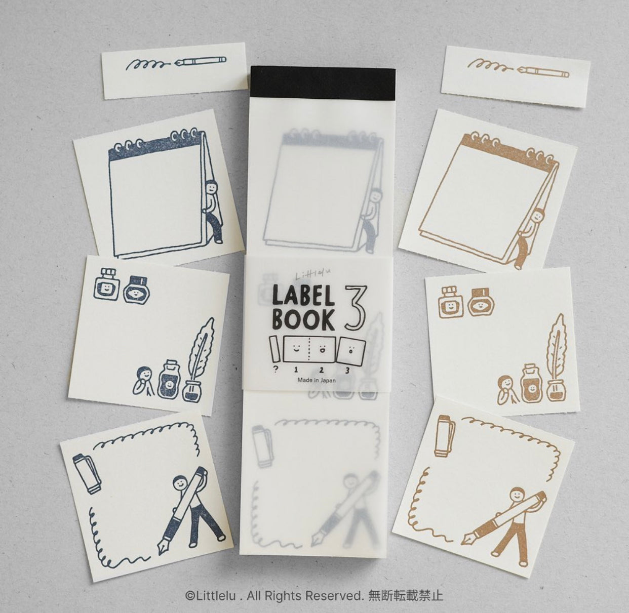 Littlelu - 50pcs Letterpress Label Book | Notepad | Ephemera Paper