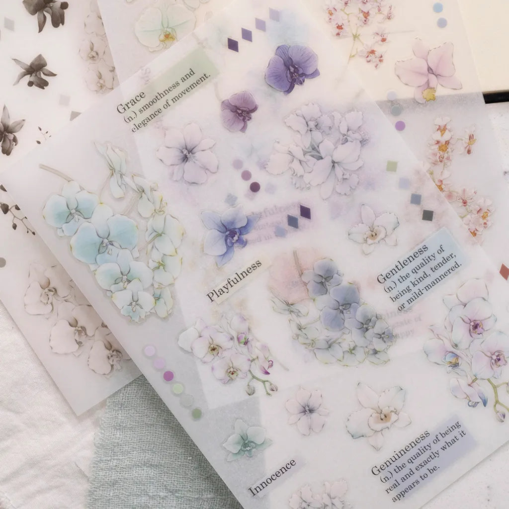 New Loidesign - Orchid | 3 Sheets | Rub On Sticker