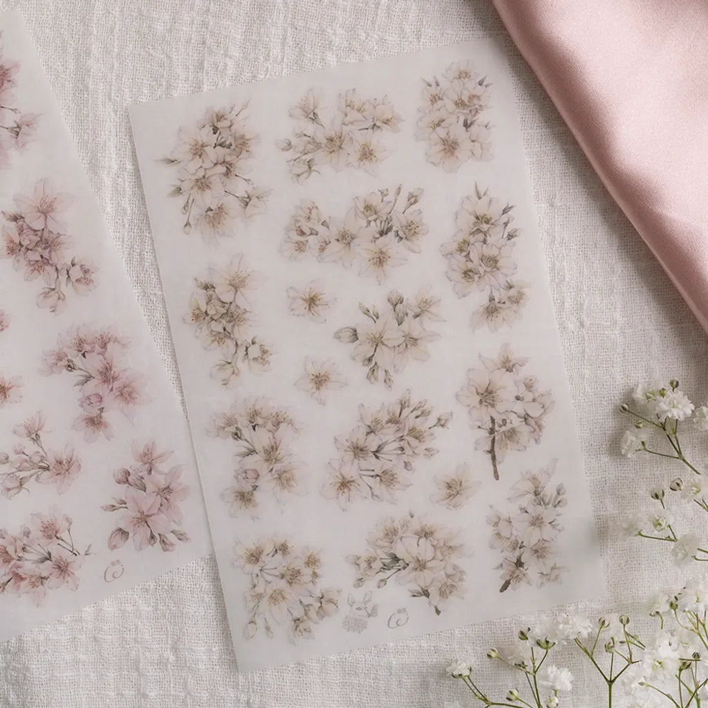 New Loidesign - Cherry Blossoms | 3 Sheets | Rub On Sticker