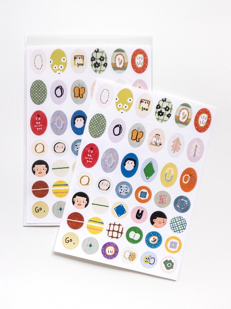 Bieguan Studio - Dots | 2 Sheets |Die Cut Stickers