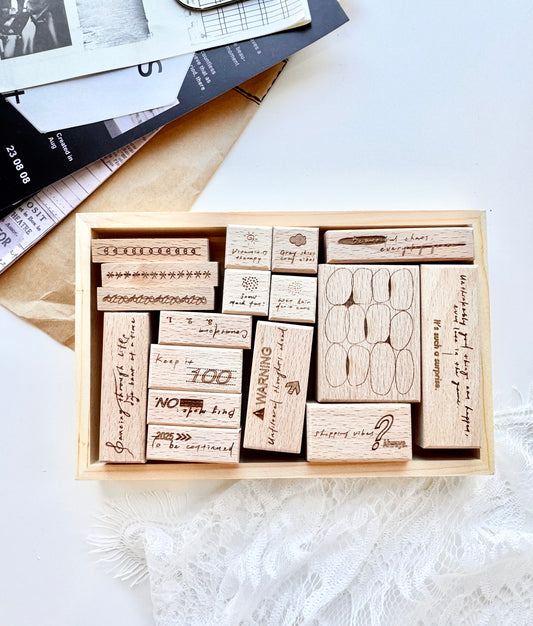 NEW! Two Raccoons X Partialafra - Beautiful Chaos | Wooden Box | Rubber Stamp