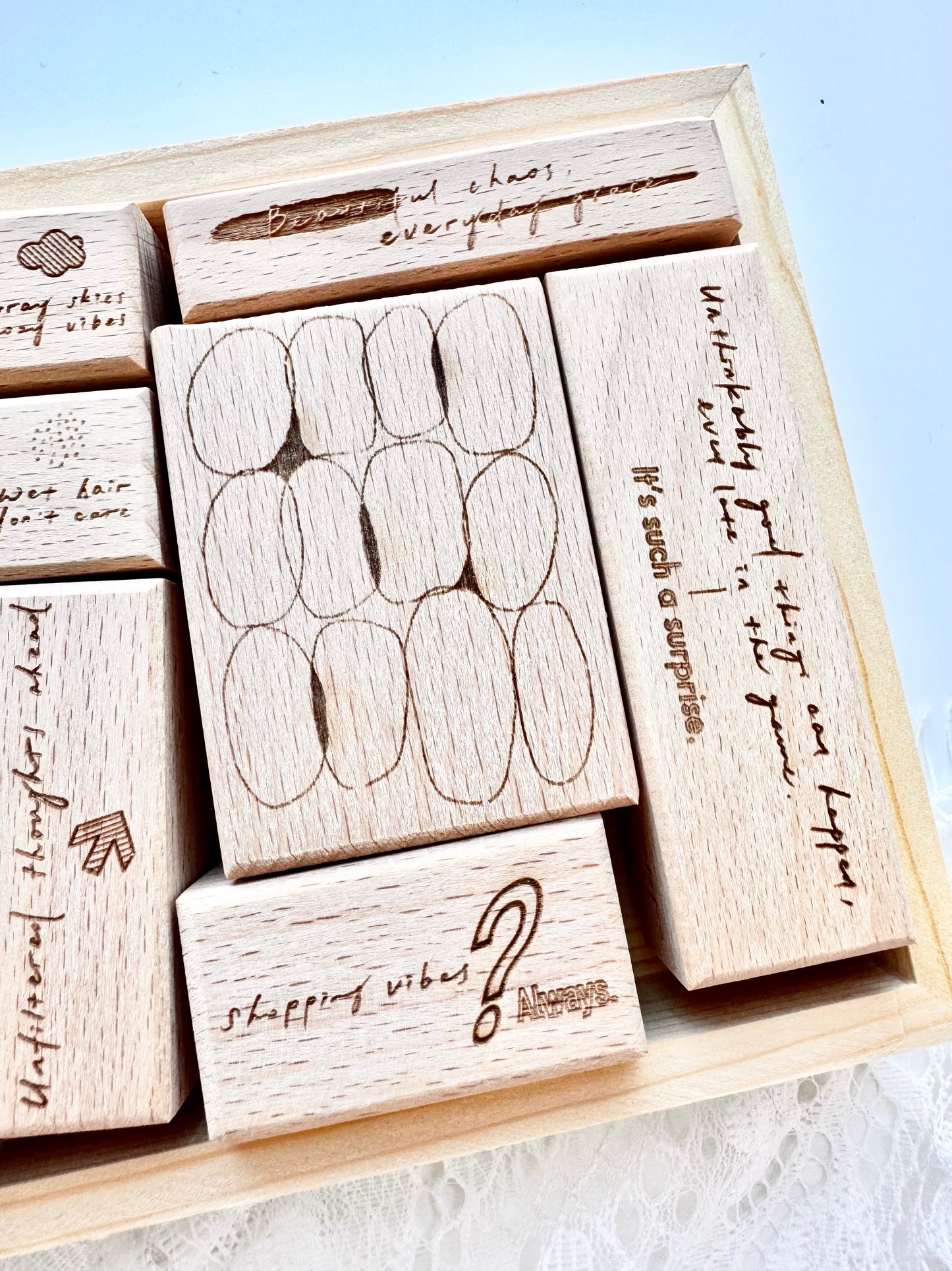 NEW! Two Raccoons X Partialafra - Beautiful Chaos | Wooden Box | Rubber Stamp