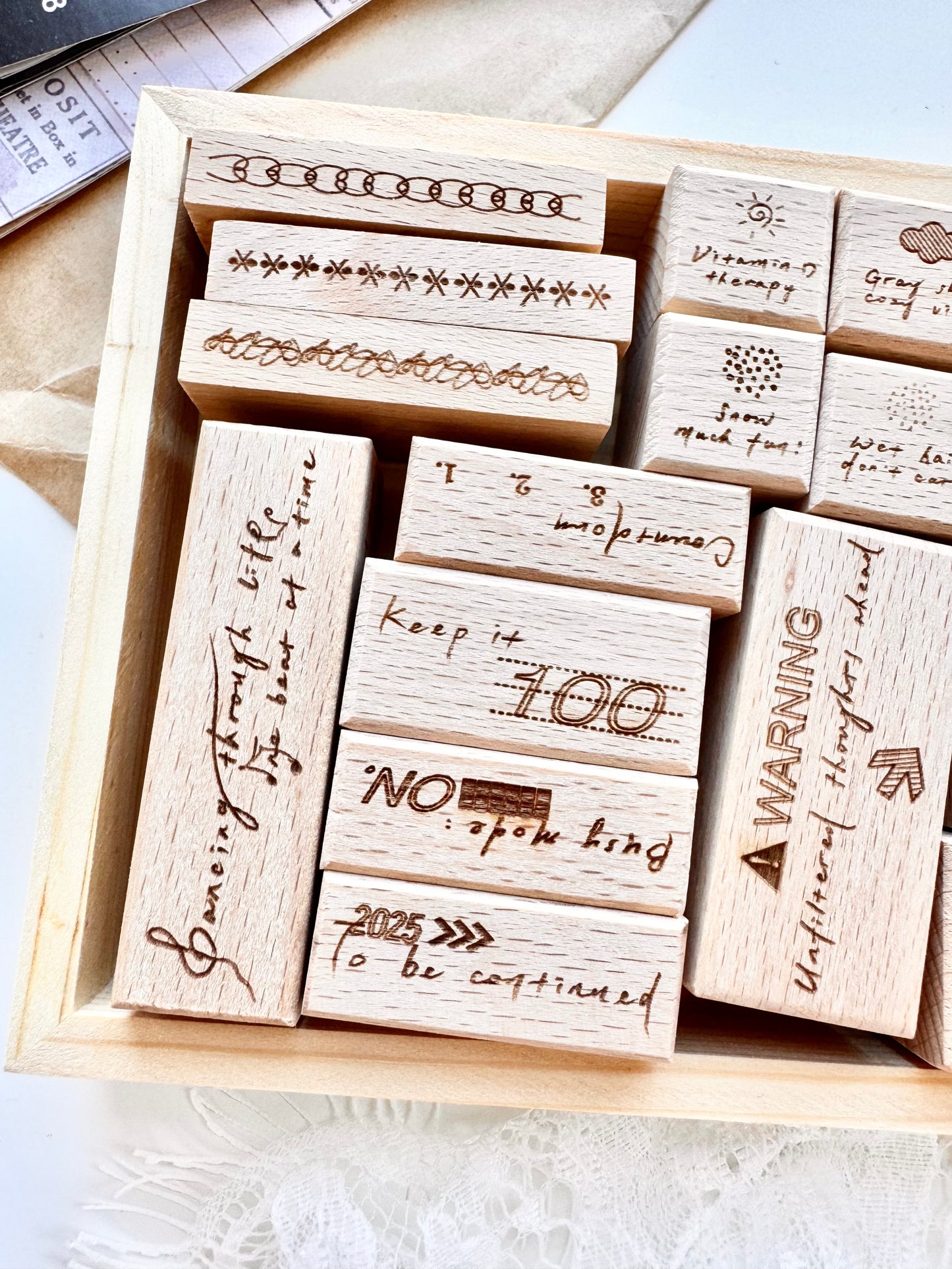 NEW! Two Raccoons X Partialafra - Beautiful Chaos | Wooden Box | Rubber Stamp