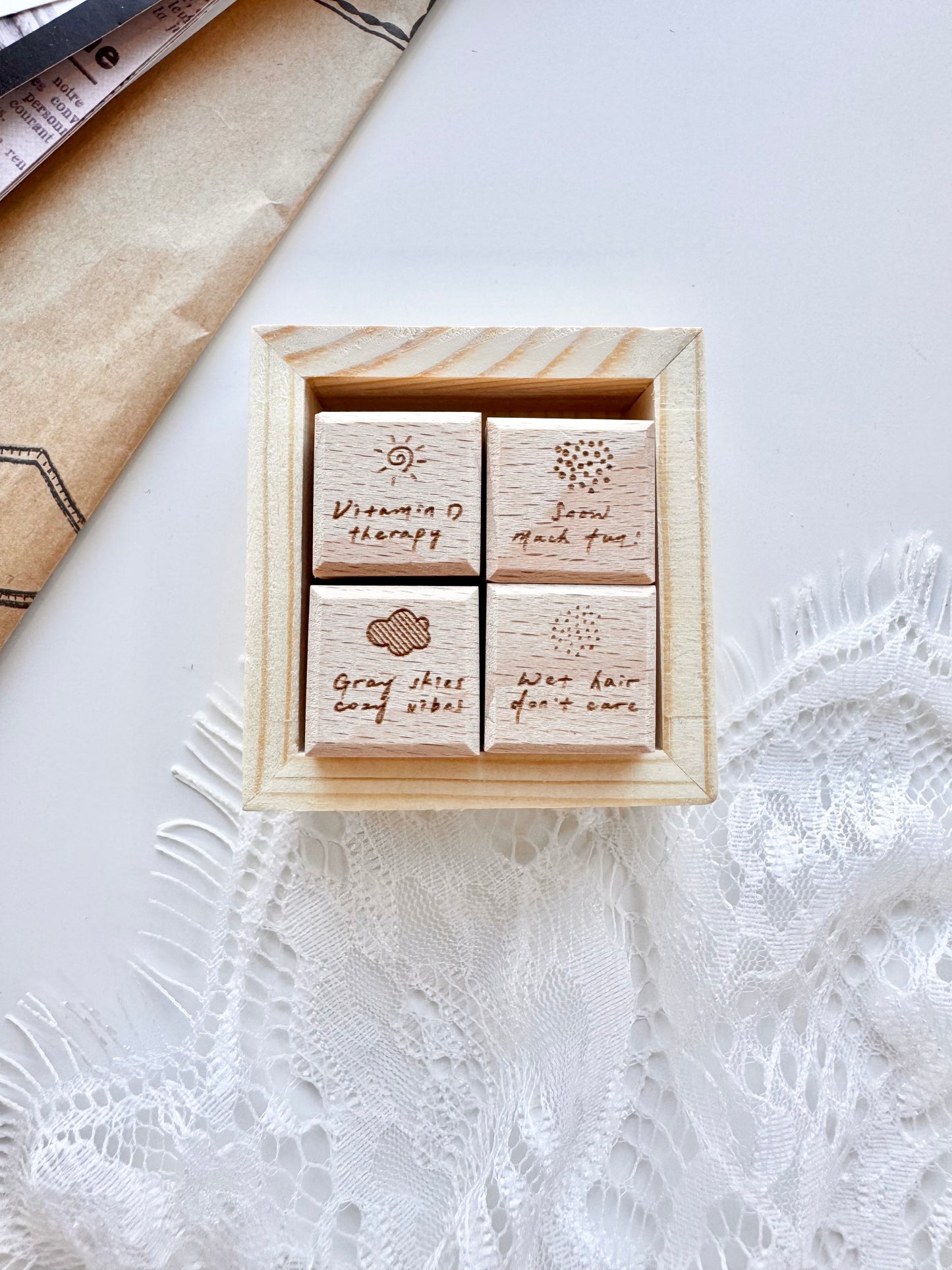 NEW! Two Raccoons X Partialafra - Beautiful Chaos | Wooden Box | Rubber Stamp