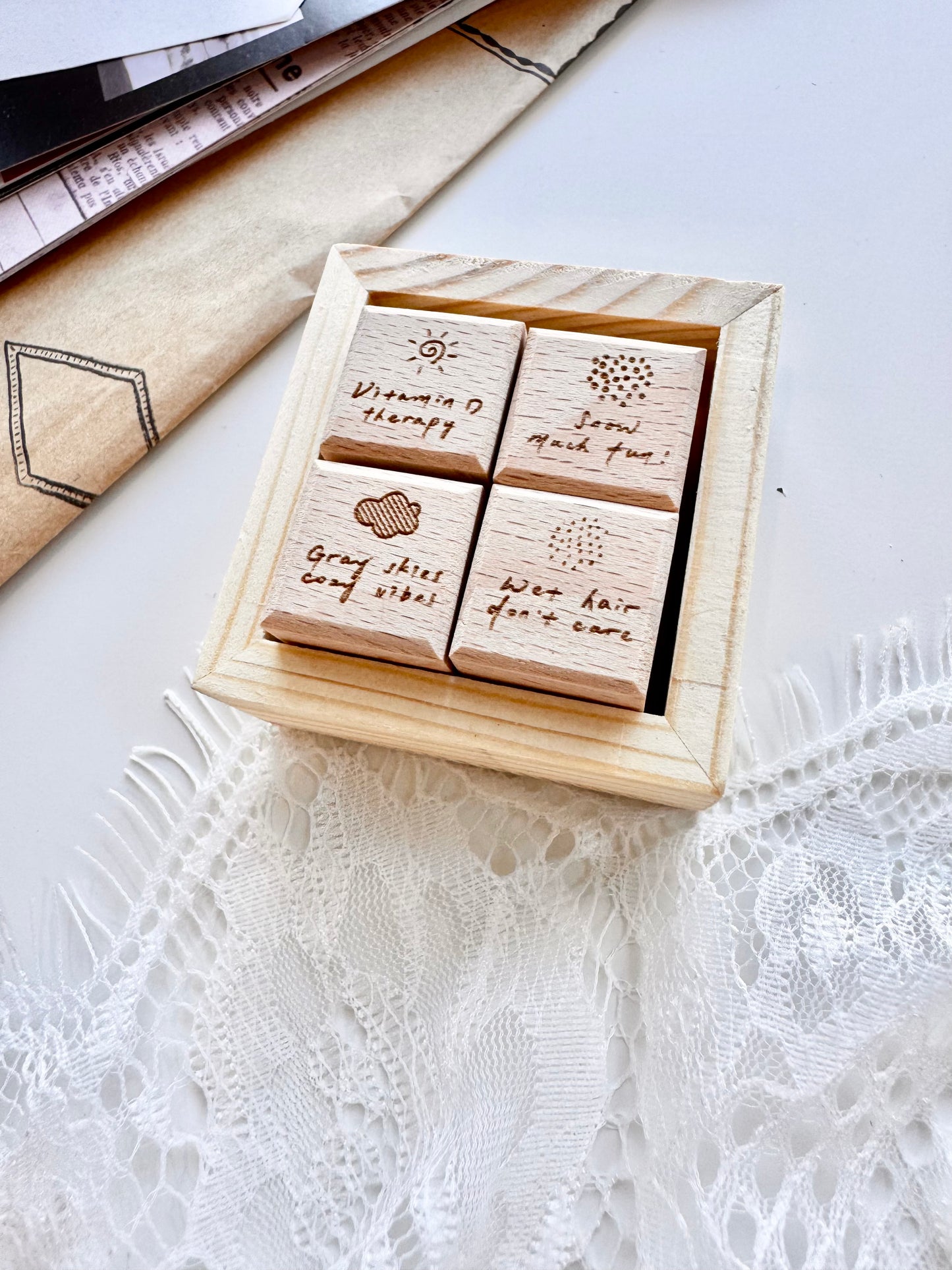 NEW! Two Raccoons X Partialafra - Beautiful Chaos | Wooden Box | Rubber Stamp